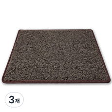 닥쏘오토 프리미엄 미끄럼 방지 엣지형 코일 현관매트, 3개, 브라운