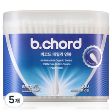 비코드 데일리 순면 100% 프리미엄 면봉, 5개, 300개입