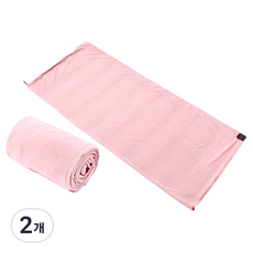 타닥 캠핑 블랭킷 연장형 담요 침낭 라이너 휴대용 이불 압축파우치, 2개, 핑크
