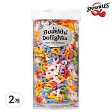 퀄리티스프링클 레인보우 알파벳 스프링클, 2개, 60g