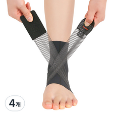 [물리치료사 자문개발] 브메르 1mm 에어스트랩 인체공학 발목보호대, 블랙, 4개
