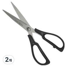 럭키라이프 고강도스텐으로 녹슬지않는 고급 주방가위, 2개, 블랙