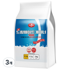 원데이뉴트리션 초코맛_단백질 쉐이크 헬스 보충제 포대 유청 웨이프로틴 뉴 드림 웨이트 게이너 3000, 2kg, 3개