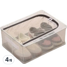 모아봐 침대 밑에 이불과 신발을 보관할 수 있는 2팩 다기능 수납함, 4개, 하얀색