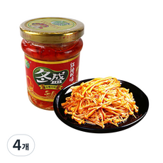 (배터짐) 뚱성매콤 홍유팽이버섯 진전구 맥주안주 반찬, 4개, 175g