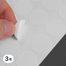 20mm 컬러 원형 스티커 분류스티커 12매(화이트), 3개, 상세페이지 참조