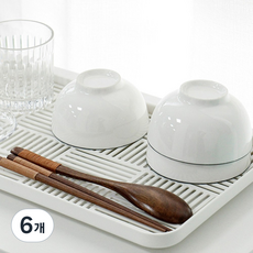 필굿리빙 주방 물빠짐 트레이 건조대, 다크그레이, 6개