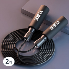 프로급 경기용 줄넘기 베어링 시스템높은 내구성 운동선수 추천 모델, 블랙, 2개