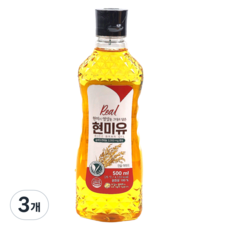 리얼 현미유 HACCP인증 국내제조 미강유 식용유, 3개, 500ml