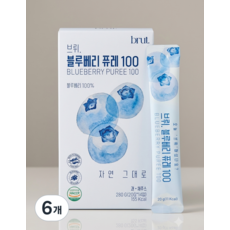 브뤼 블루베리 퓨레 100% 무첨가 20g*14p 통째로 껍질부터 씨앗까지, 6개, 280g