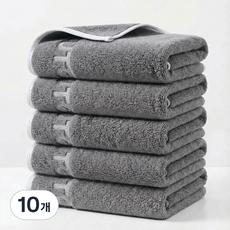융풍 수건 호텔수건 60수 고급수건 절묘한 편지 자수 타올, 실용 그레이, 10개