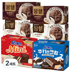 [과자몬스터]사무실 과자 세트 6종 몽쉘 통통 크림 +카카오 +오예스미니 +오예스 쿠키앤크림, 2세트