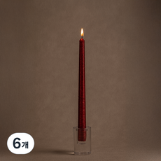 엘캔들 메탈릭 테이퍼 캔들 메탈릭레드 25cm, 6개, 56g, 무향