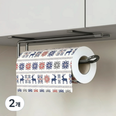 DUGN 프리미엄 다용도 무타공 키친타올 수건 행주 걸이, 블랙, 2개