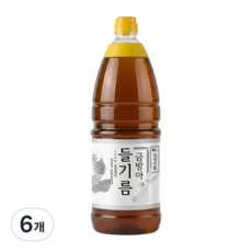 [금방아] 진하고 향이 고소한 대용량 100% 통들깨 들기름, 6개, 1.8L