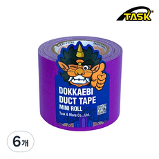 도깨비 수출용(국내산) 덕트테이프 덕테이프 미니롤 VIOLET 50mmX5m, 6개