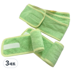 부드러운 극세사 헤어밴드(세안밴드), 3세트, 5매입 그린