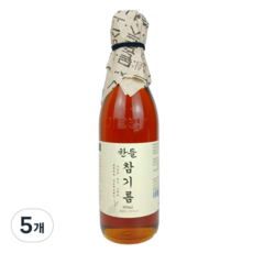 [한들] 저온압착 통참깨 100% 참기름, 5개, 300ml