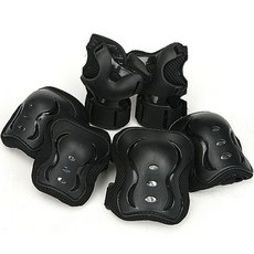 킹카 301 성인 남성용 손목 + 팔꿈치 + 무릎 보호대, 1세트, 블랙