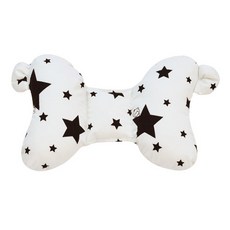 해피코튼 유모차쿠션 나비베개 유아목베개, 밍키스타 화이트