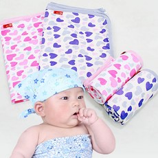 [마리꼬베베] 극세사 하트 방수요, 핑크, 1개