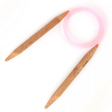 대나무 줄바늘 40cm/뜨개바늘/손뜨개/프랜즈얀, 핑크색, 1개