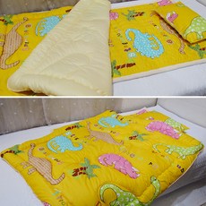 포그니 유아용 놀이방 3종 바이오베개 누빔낮잠이불 세트, 공룡-블루