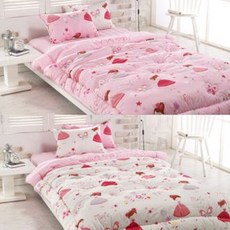 미소비즈 매직걸 아동 순면트월 차렵 이불패드세트 SS 핑크, 1세트