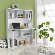 메이드 편수책상세트, 화이트, 상판 (1100 x 700 mm) + 책장 (1135 x 220 x 1500 mm)