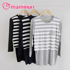 마더라이크 F.가라주머니수유티- 빅사이즈 외출 수유복