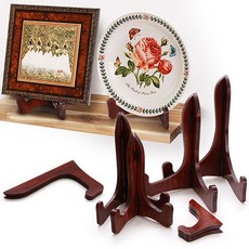 접시 액자 받침대 거치대 이젤 좌대, 1개, 월넛