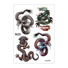 찾던디자인 여기 다있었네 러브리타투 타투스티커, N025 용모양타투2, 1개