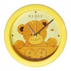 마이비 곰돌이 온습도계 시계겸용, 옐로우, 1개