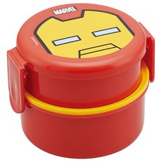 마블 아동용 2단 도시락 포크포함, 아이언맨, 1세트