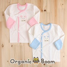 [오가닉붐]인증받은 오가닉 국내제조 무형광 득템 유기농 모티브 배냇저고리(토끼 곰돌이 중 택1)