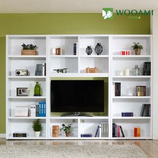 헤바2800 TV오픈형책장 풀세트, 월넛
