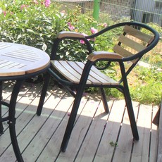 사계절공간연출 야외의자, 블랙+내츄럴, 1개