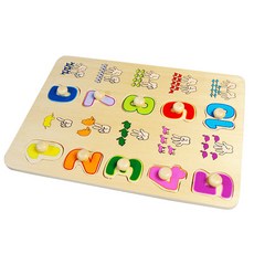 해피타운 15종 원목 꼭지퍼즐, 1개