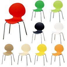 fs 땅콩사출의자 플라스틱의자 등받이의자 식탁의자, 옐로, 1개