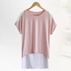 마더라이크 F.어깨레이스수유티- 시원한 소재 여름 수유복