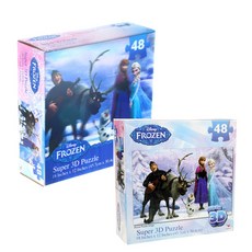 디즈니 겨울왕국 퍼즐 슈퍼 3D 플레이 48P 퍼즐박스, 3세이상, 1개