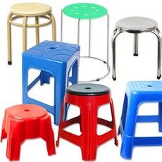 [ 호가 ] PVC 간이의자 회전의자 보조의자 빠텐의자 야외의자, 크로바의자, 블루