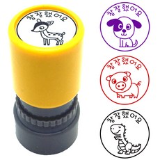 프라하스탬프 동물캐릭터 60종 참잘했어요 칭찬도장 주문제작 스탬프, 검정 잉크 (디자인 1. 참잘했어요 + 캐릭터), 21. 공룡1