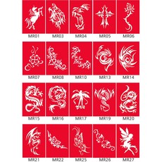 타투 스텐실 MR[중간사이즈]30종 14cm x 10cm, MR29, 1개