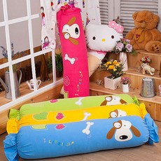 무궁화수예 포비 사탕베개 솜포함/사탕베개커버/롱베개, 노랑(솜포함)