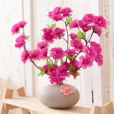 진달래 조화 화병 봄소식 set 37cm 인테리어 꽃 테이블 장식 소품 행사 꾸미기, 단품, 단품, 1개
