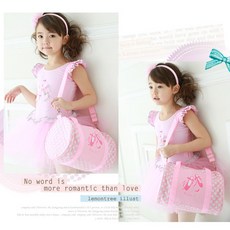 유아 발레가방 아동 보조가방 준비물가방 크로스백 하트땡땡이 망치 발레가방 캐릭모아키즈