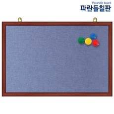 자석페브릭게시판, 청색원단+체리투톤, 40x30cm