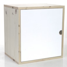 한목가구 도어형 공간박스, 워시화이트 + 화이트, 1개