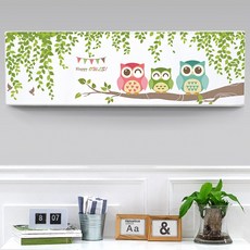 다샵 벽걸이 에어컨커버 스판 행복부엉이